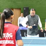 मुख्यमंत्री ने टेबल टेनिस खेलकर खिलाड़ियों का किया उत्साहवर्धन